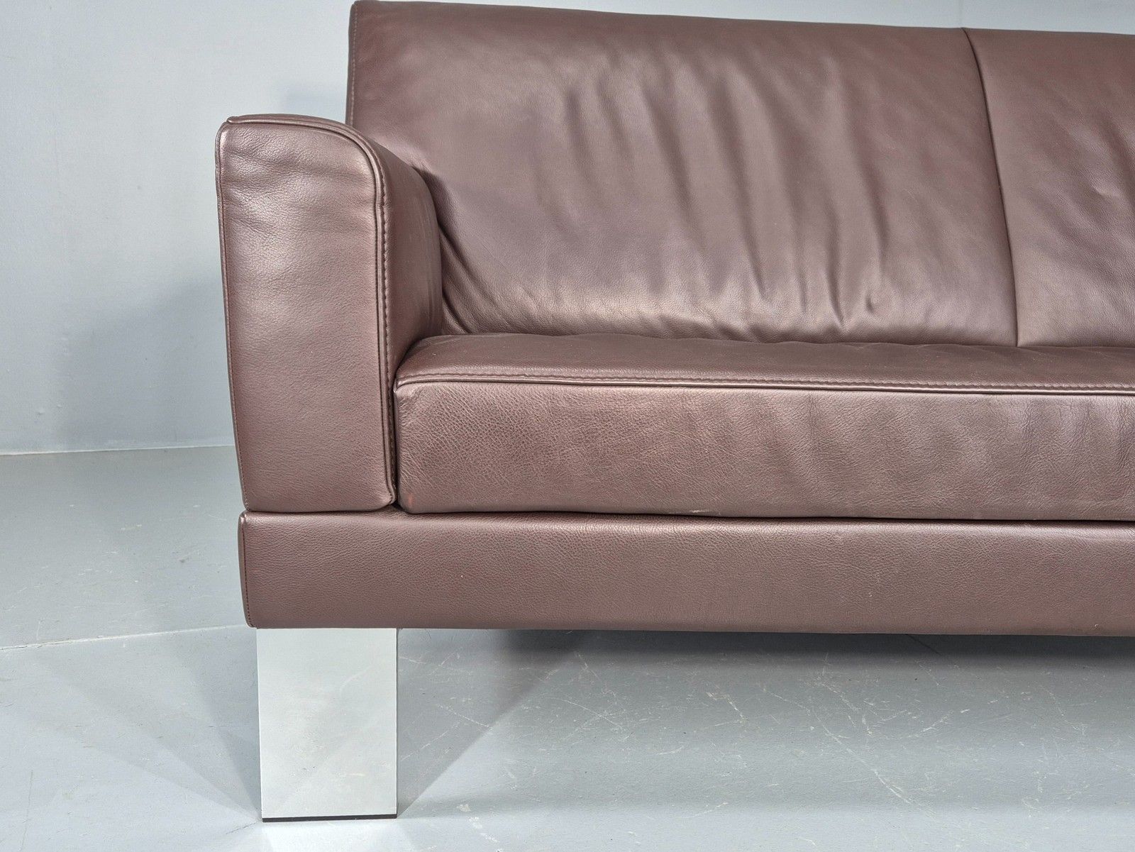 Vintage 3 Seater Sofa Large Brown Leather Jori Brand 1980s Retro  Eb11916 photo furniture