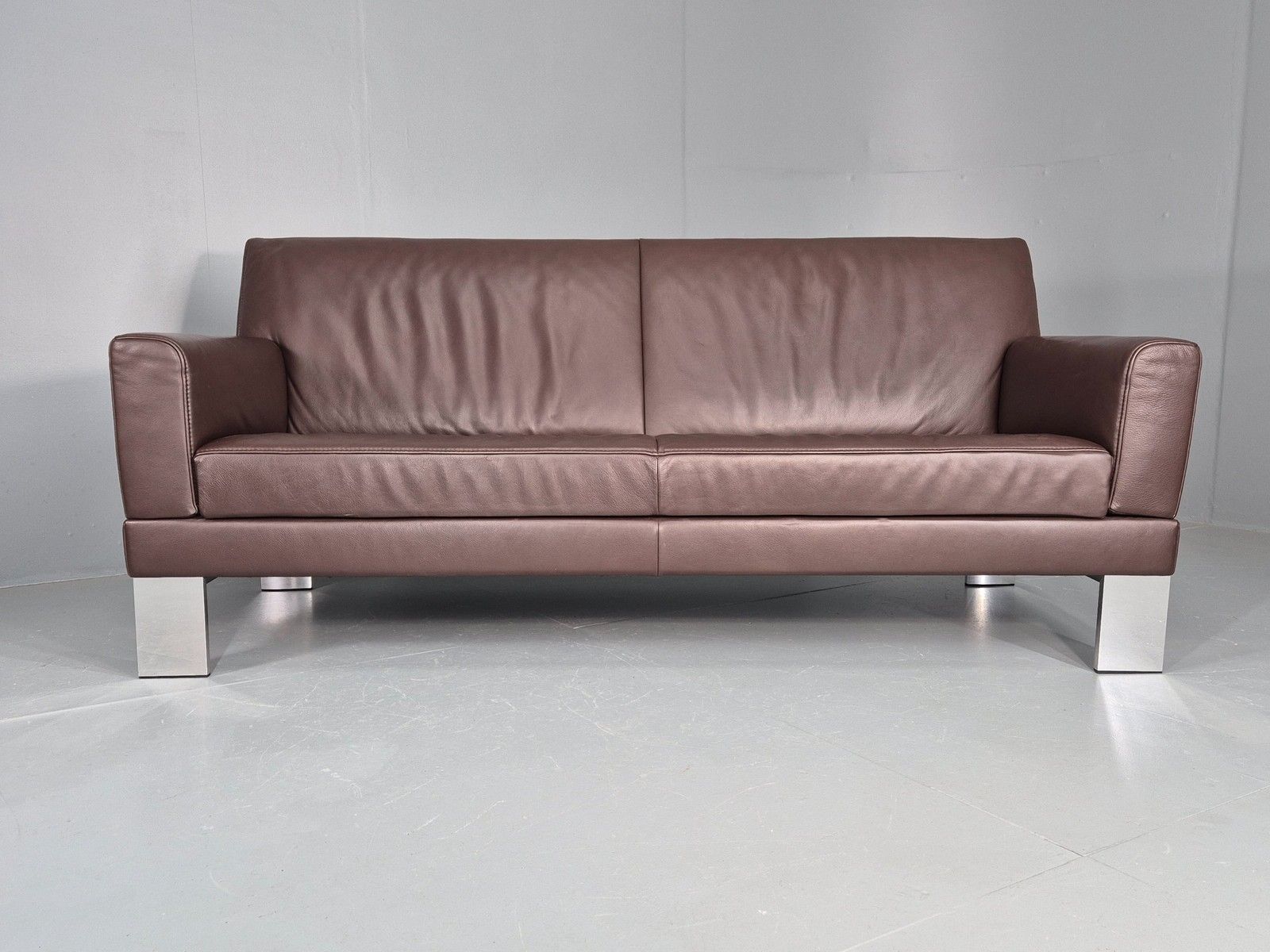 Vintage 3 Seater Sofa Large Brown Leather Jori Brand 1980s Retro  Eb11916 photo for sale