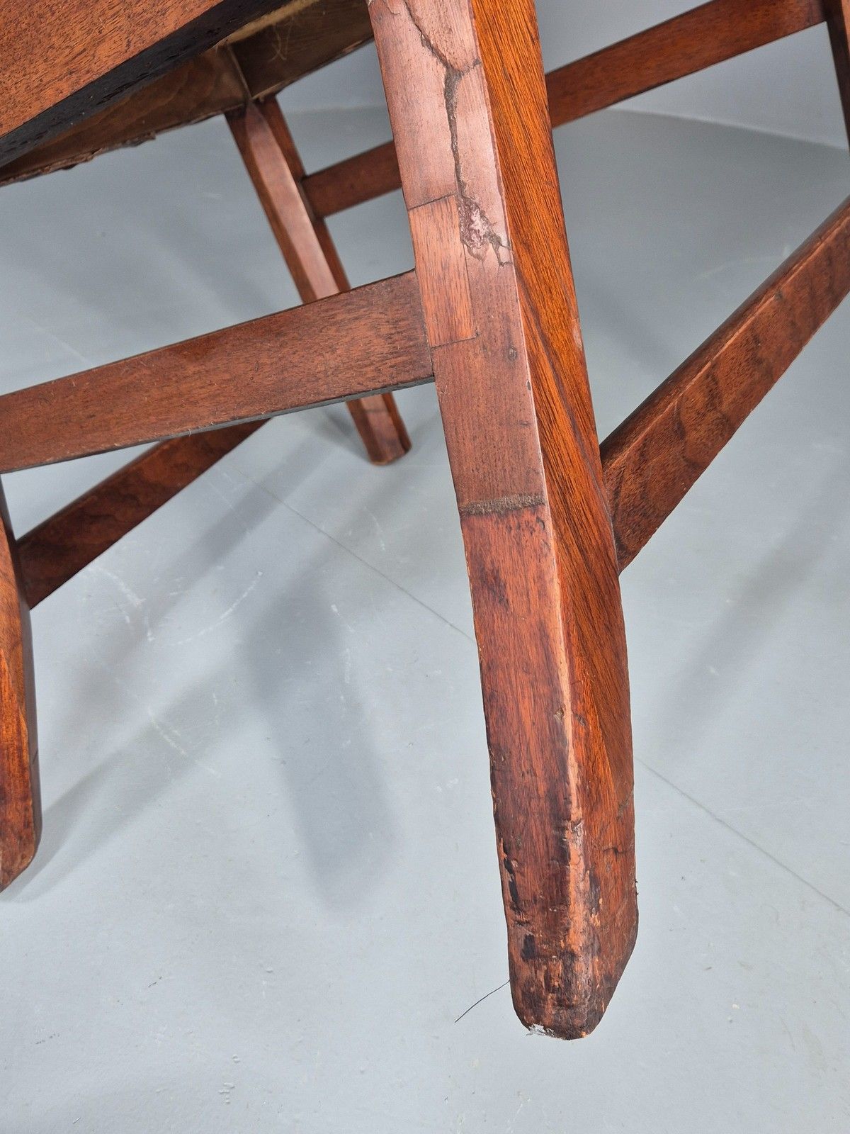 photo for sale Antique Georgian Elbow Chair Mahogany Frame Leather Seat Splat Back Eb11933