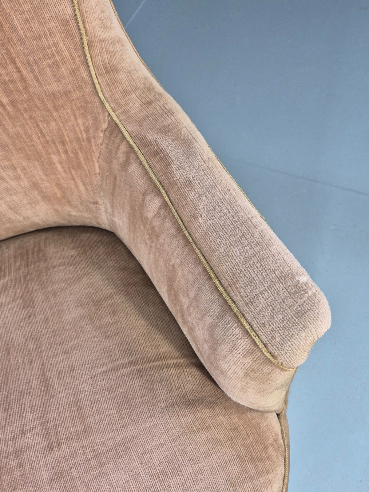 Antique Tub Chair Danish Peach Velour Upholstery 1900s  Eb11934 photo 175.0