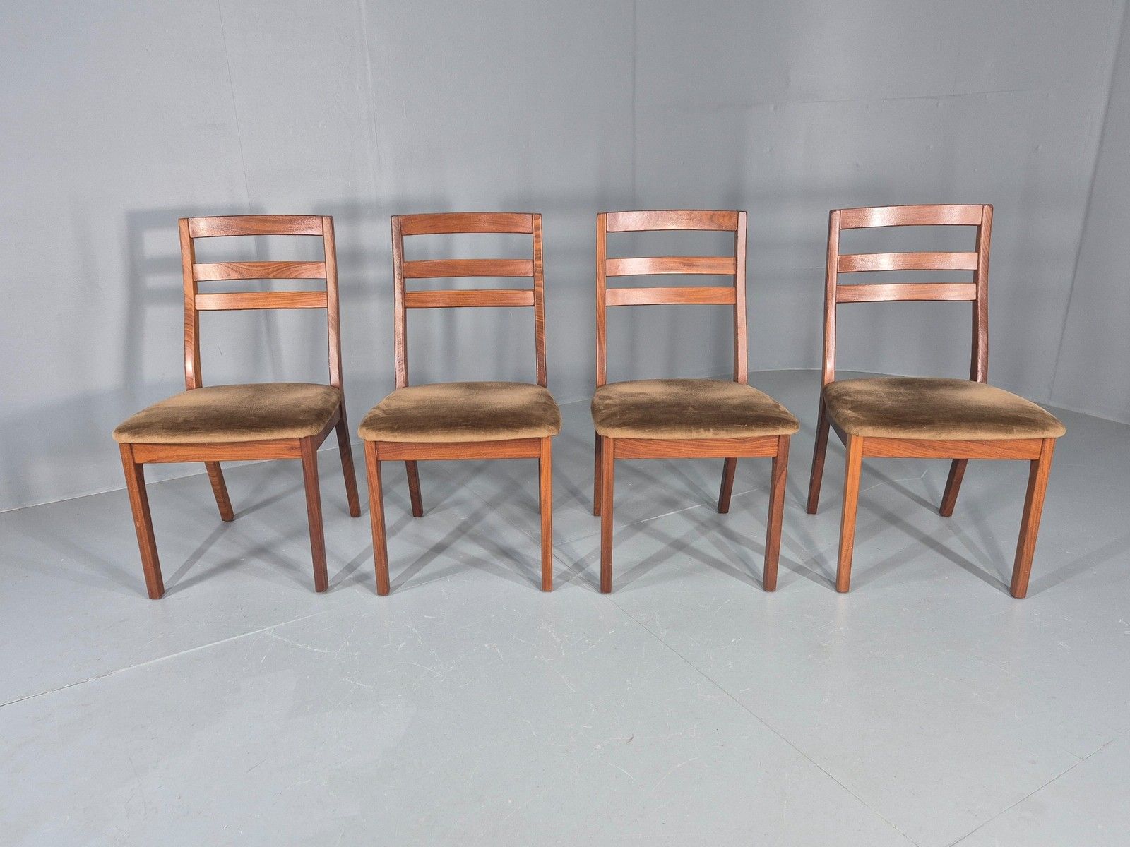 4 Vintage Nathan Dining Chairs Teak Frames 1970s Retro Mcm Eb11961 photo 375.0