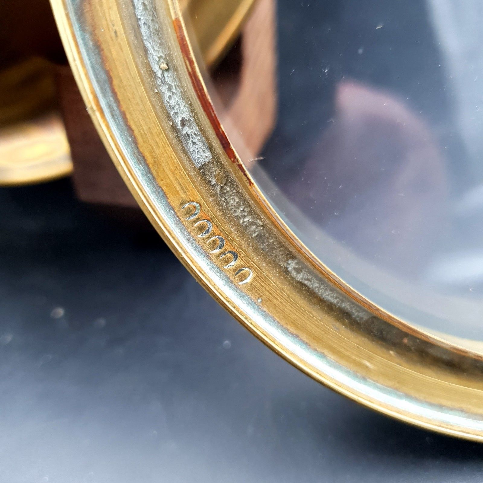 photo buy Antiek Empire Messing Scheepsbulkhead Klok & Sleutel Engeland Werkt Revisie Nodig