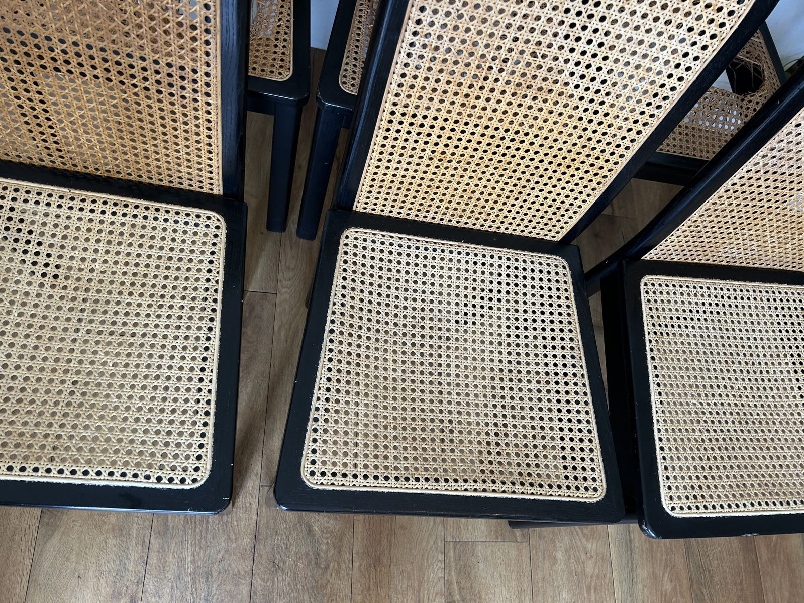 Terence Conran For Habitat Ebonised Rattan 1980s Chairs photo 650.0