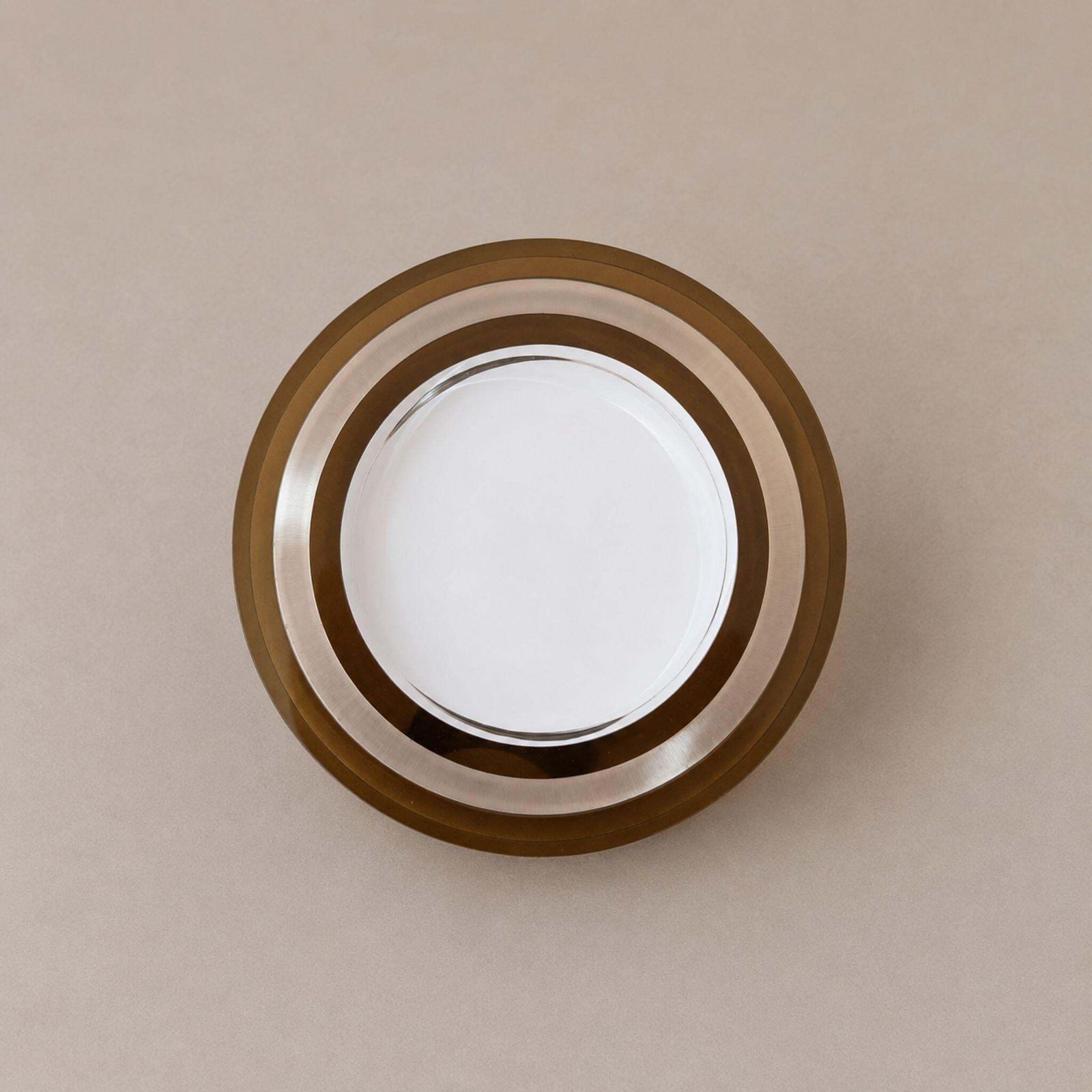 1970s Italian Round Amber Lucite Photo Frame With 925 Silver Band. photo buy