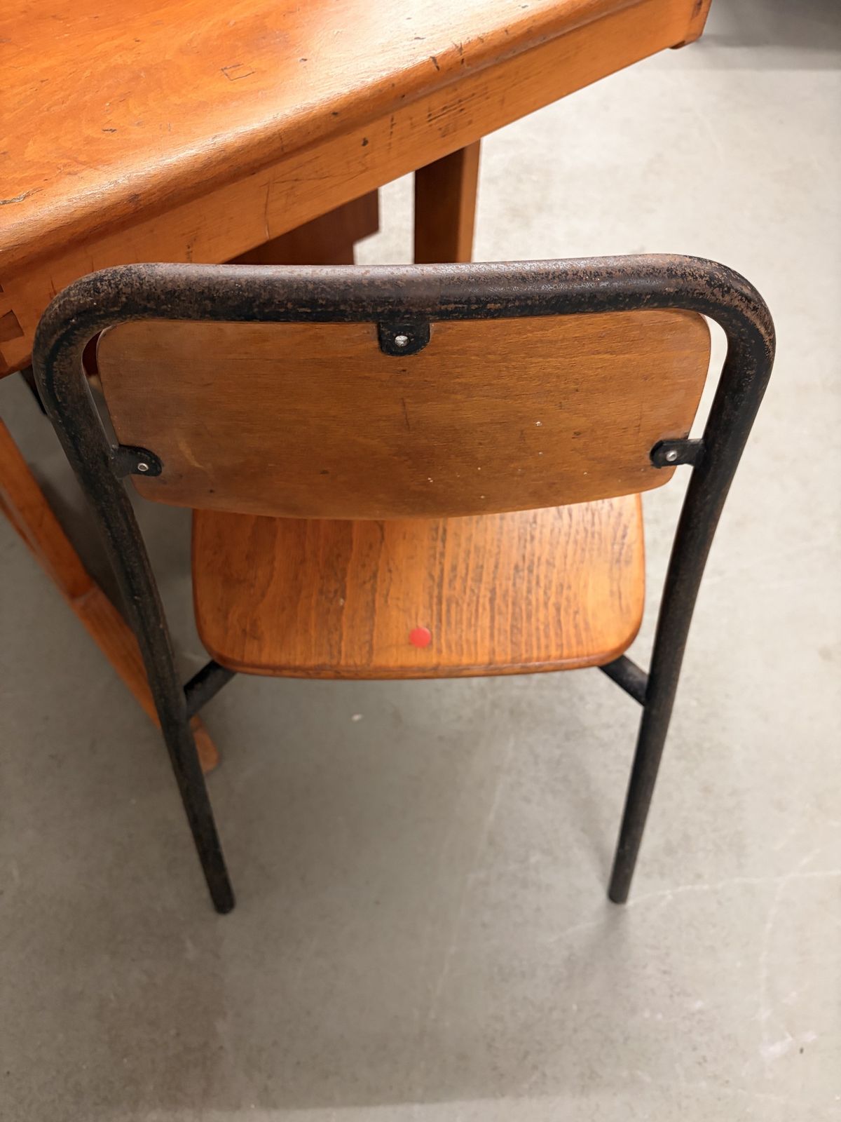 Furniture Vintage Child’s Single School Desk & Chair photo