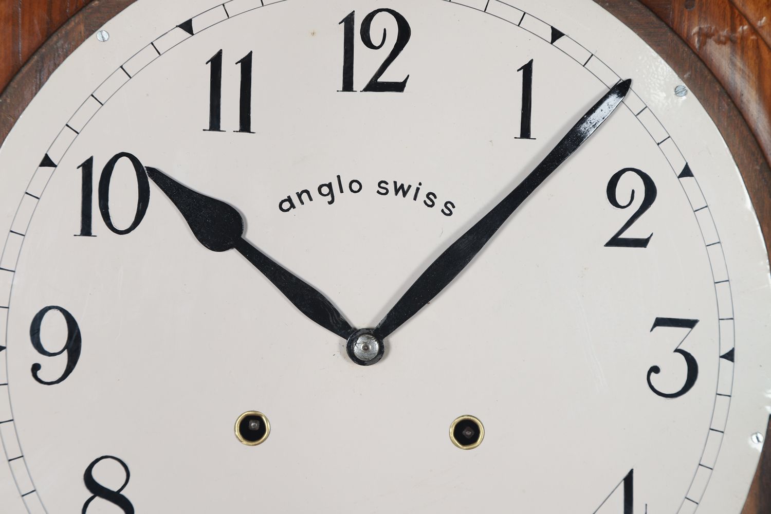 Antique 16" Anglo Swiss Mahogany Railway Station / School Wall Clock (Chiming / Striking) photo 4458.0