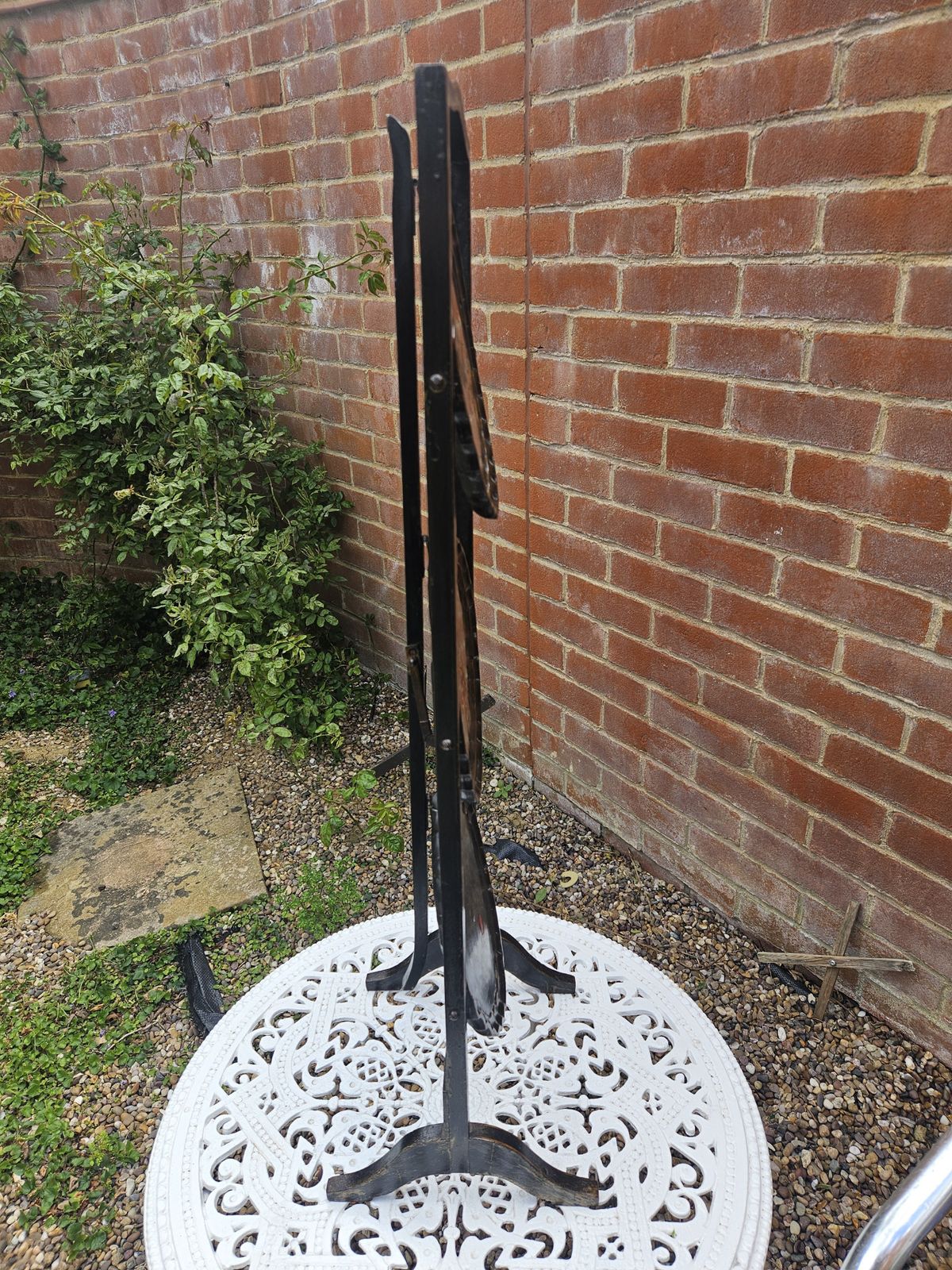 Antique 20th Century Tier Black Laquered Folding Chinoiserie Cake Stand C.1900 photo buy