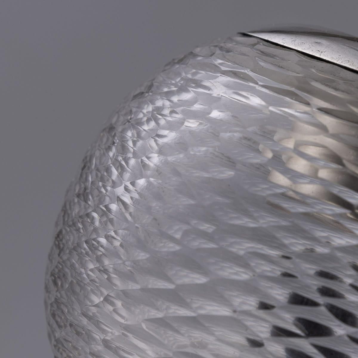 Antique 20th Century Silver Mounted Glass Match Striker By Asprey, London C.1907 photo 1115.0