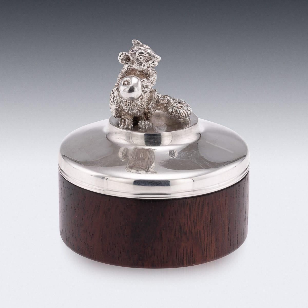 Vintage 20thc English Solid Silver Pair Of Trinket Boxes By Brian Fuller C.1989 photo vintage