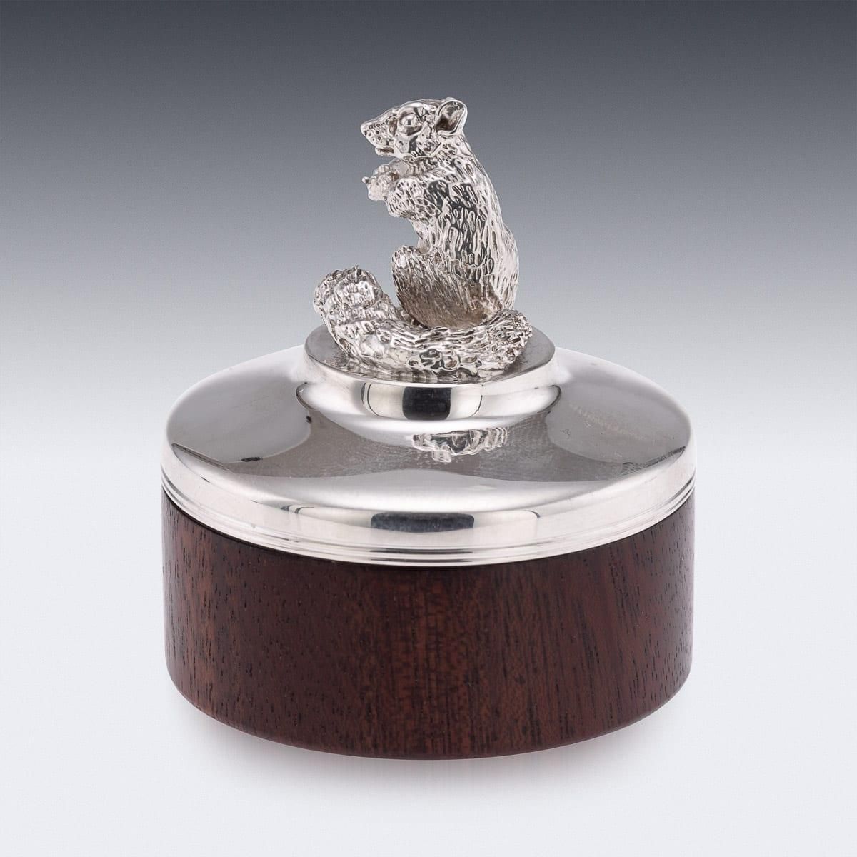 photo furniture Vintage 20thc English Solid Silver Pair Of Trinket Boxes By Brian Fuller C.1989