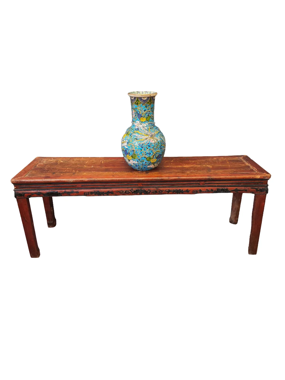 Late Qing Chinese Elm Alter Table – Antique Hand Carved  C.1880–1920 photo for sale