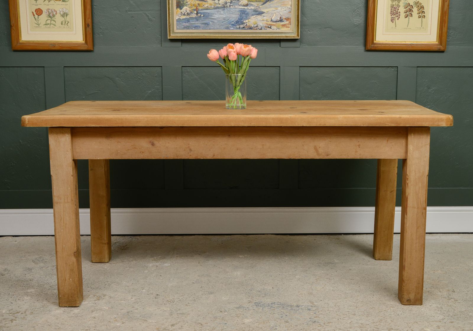 Plank Top Pine Dining Table   Reclaimed Wood   167 Cm photo 650.0