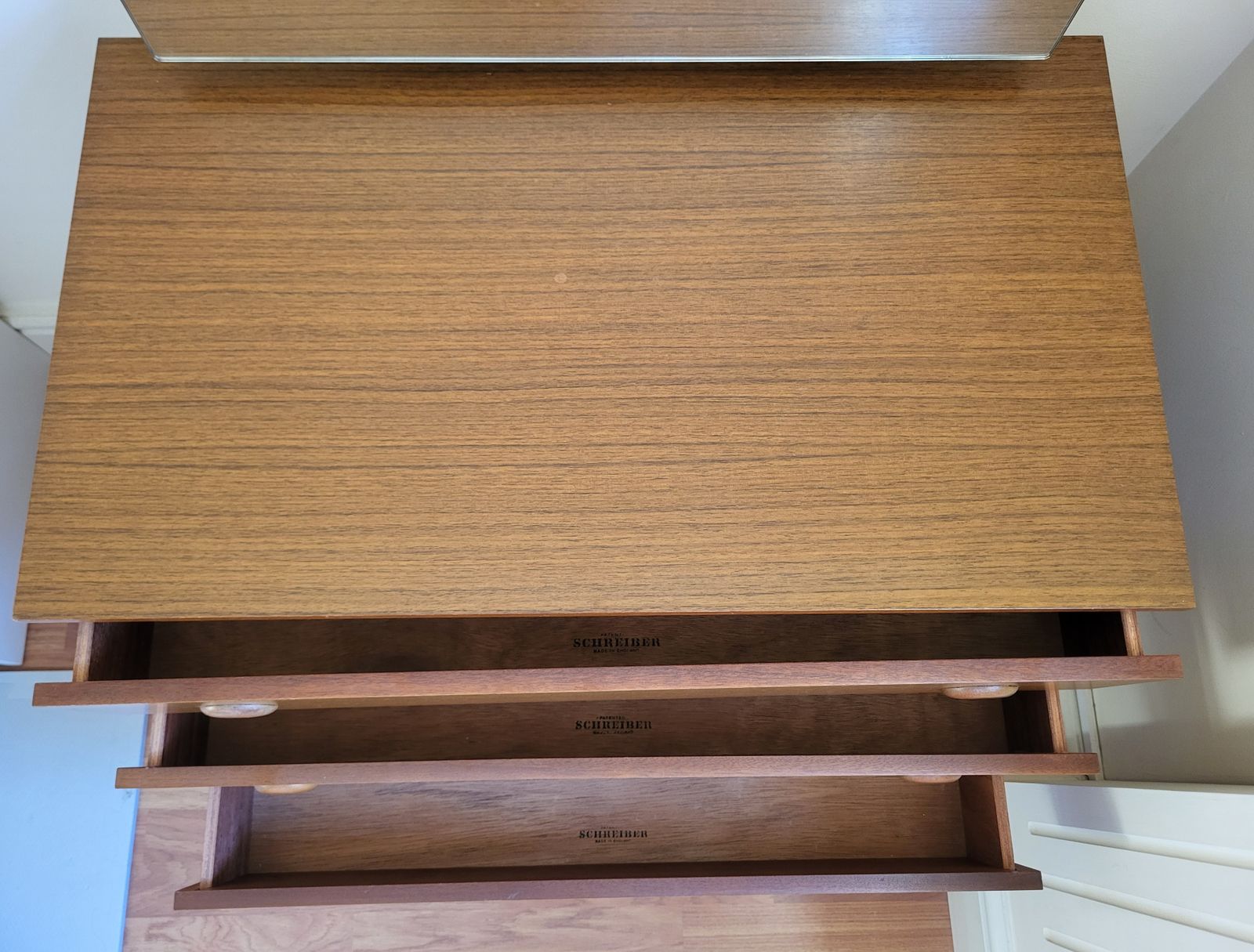 photo for sale Schreiber Mid Century Chest Of Drawers W/Removable Mirror And Rounded Drawers