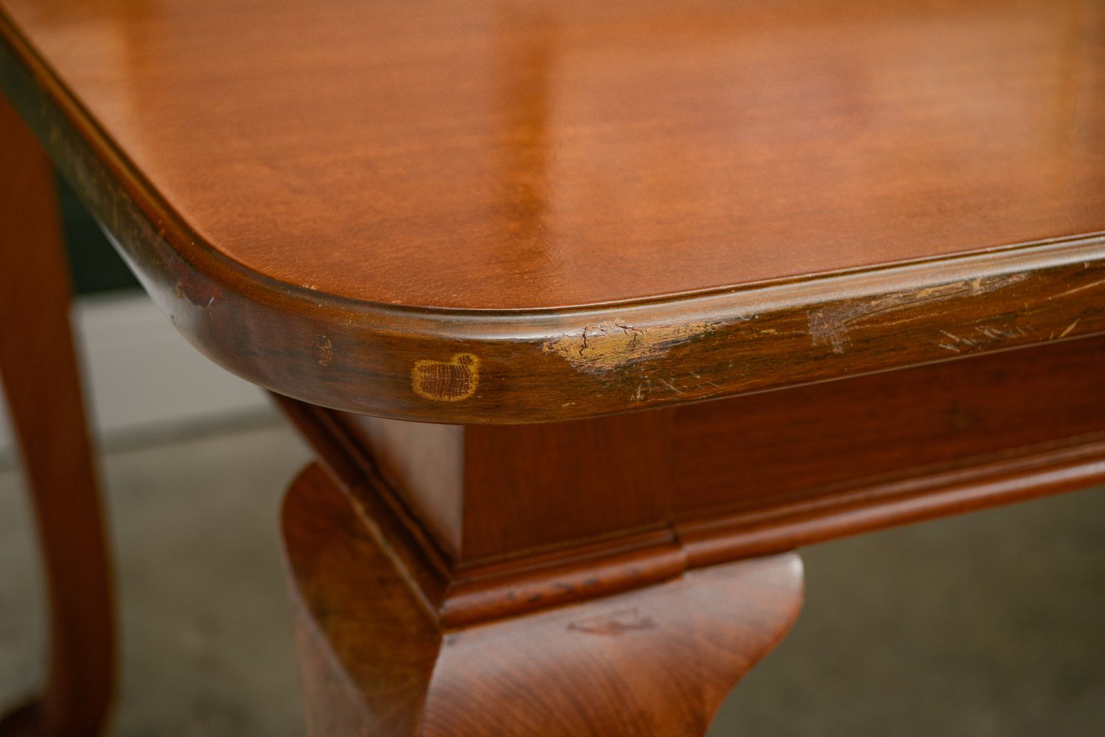 995.0 7.5 Ft Solid Mahogany Dining Table   8 Seater   Rectangular   Queen Anne Style photo