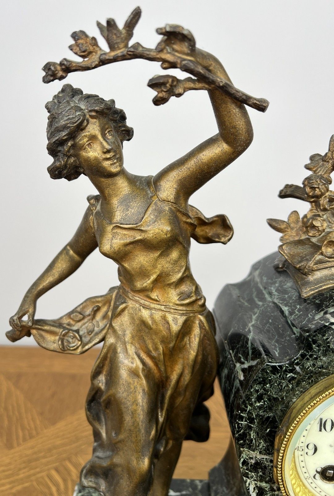 Clock Vintage French Style Marble Clock Figurine Garniture Set Lot 6061 photo vinterior
