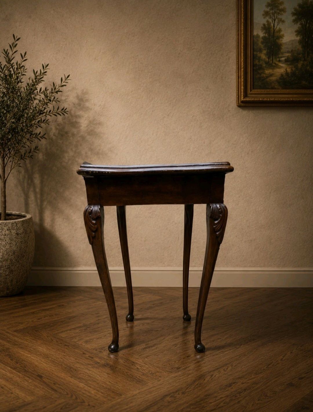 Vintage Burr Walnut Queen Anne Occasional Tables Pair photo 370.0