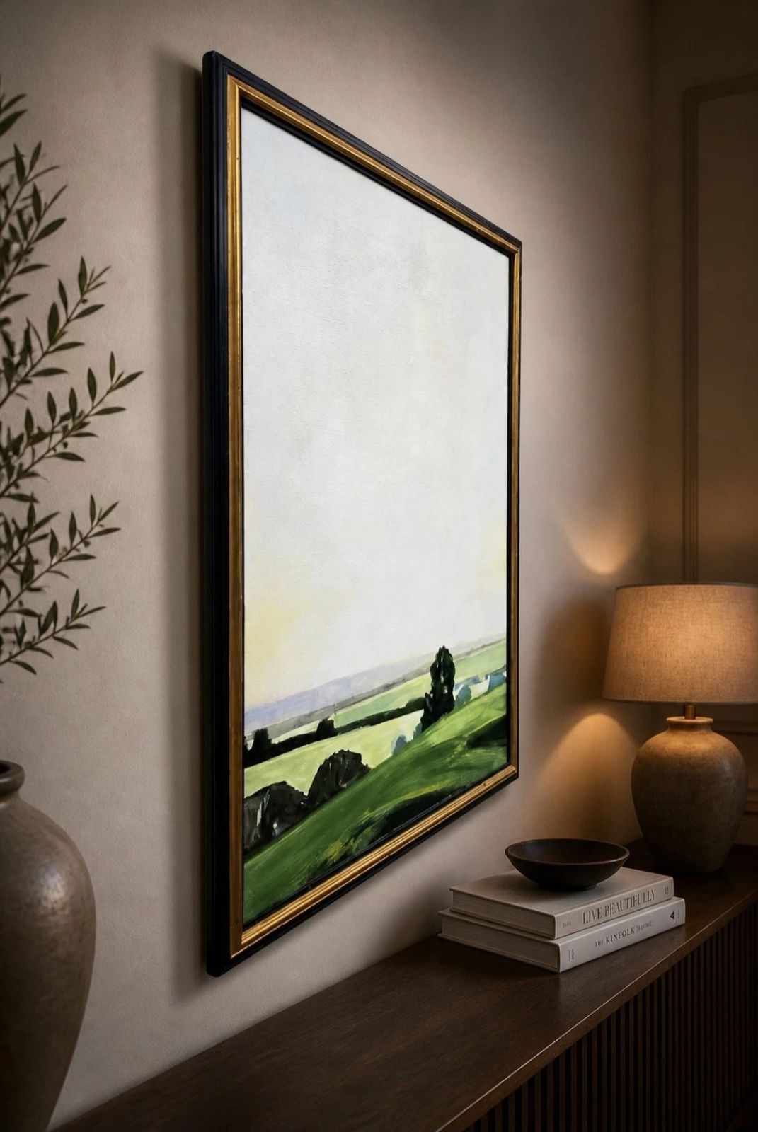 Large Landscape Oil Painting Framed 112cm photo furniture