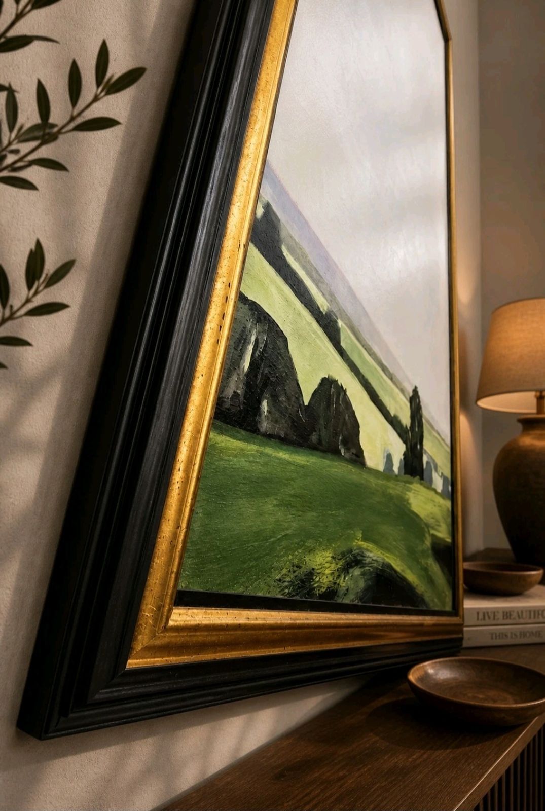 Large Landscape Oil Painting Framed 112cm photo for sale