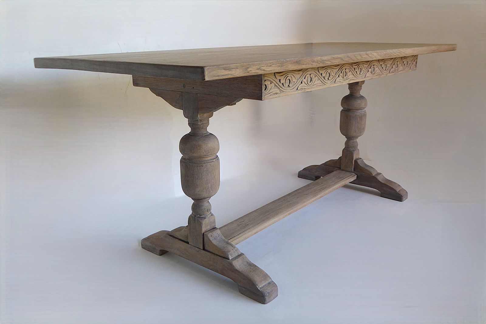 Antique French Refectory Weathered Dining Kitchen Table 183 X 78 X 77  Seats 8