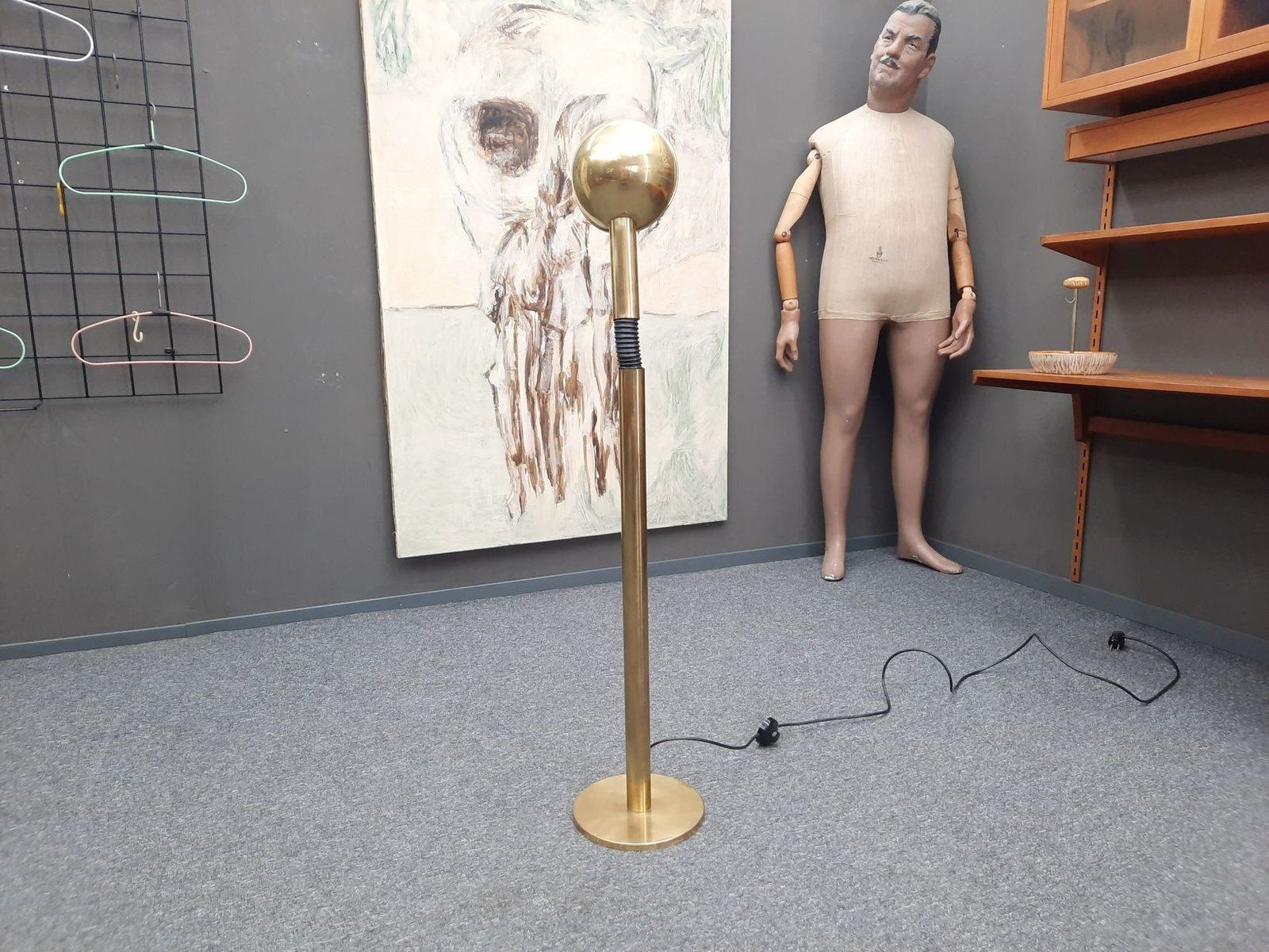 Mid Century Modern Brass Floor Lamp From Hillebrand Lighting, 1960s photo for sale