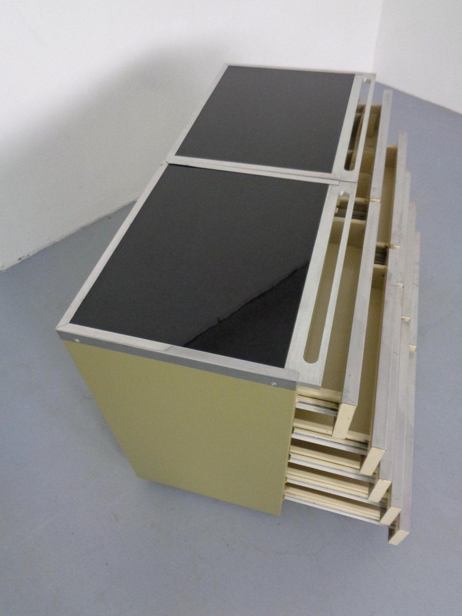 1088.0 Steel Mobile Medical Cabinets With Drawers From Baisch, Germany, 1950s, Set Of 2 photo