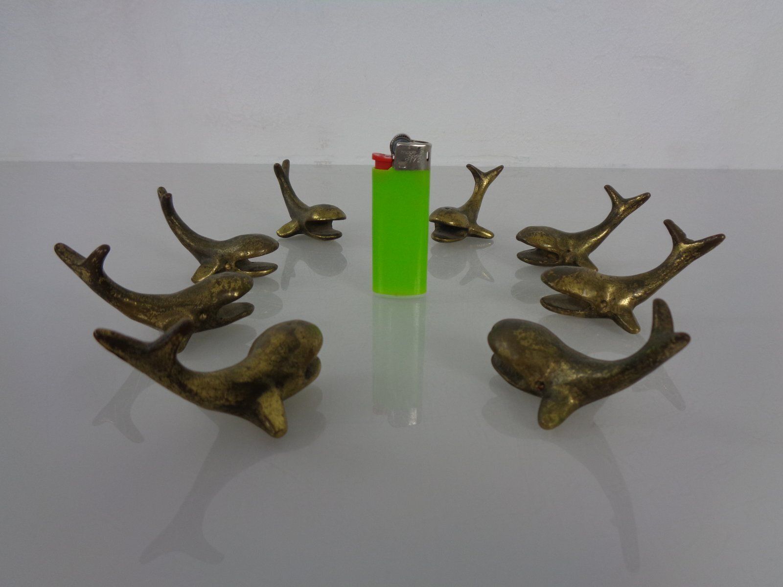 Whale Shaped Brass Paperweights Or Knife Rests In The Style Of Walter Bosse, Austria, 1950s, Set Of 4 photo furniture