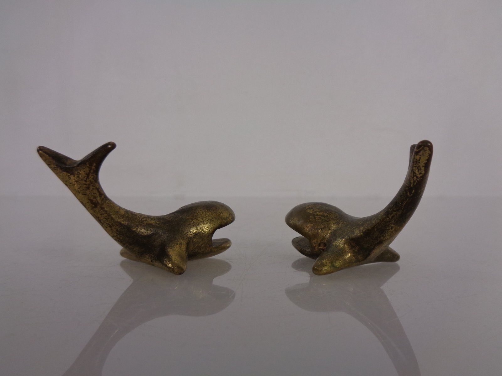 photo buy Whale Shaped Brass Paperweights Or Knife Rests In The Style Of Walter Bosse, Austria, 1950s, Set Of 4