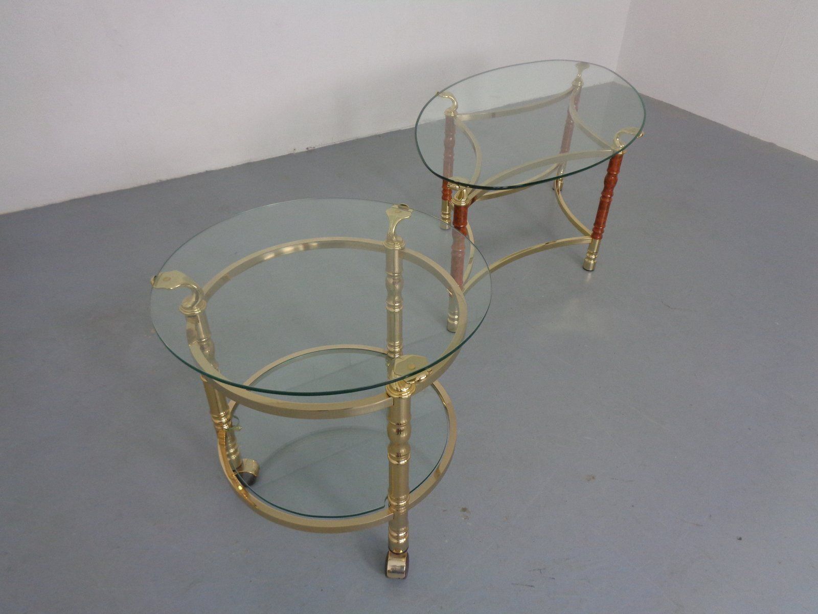 Hollywood Regency Glass Tables, Italy, 1970s, Set Of 2 photo Furniture