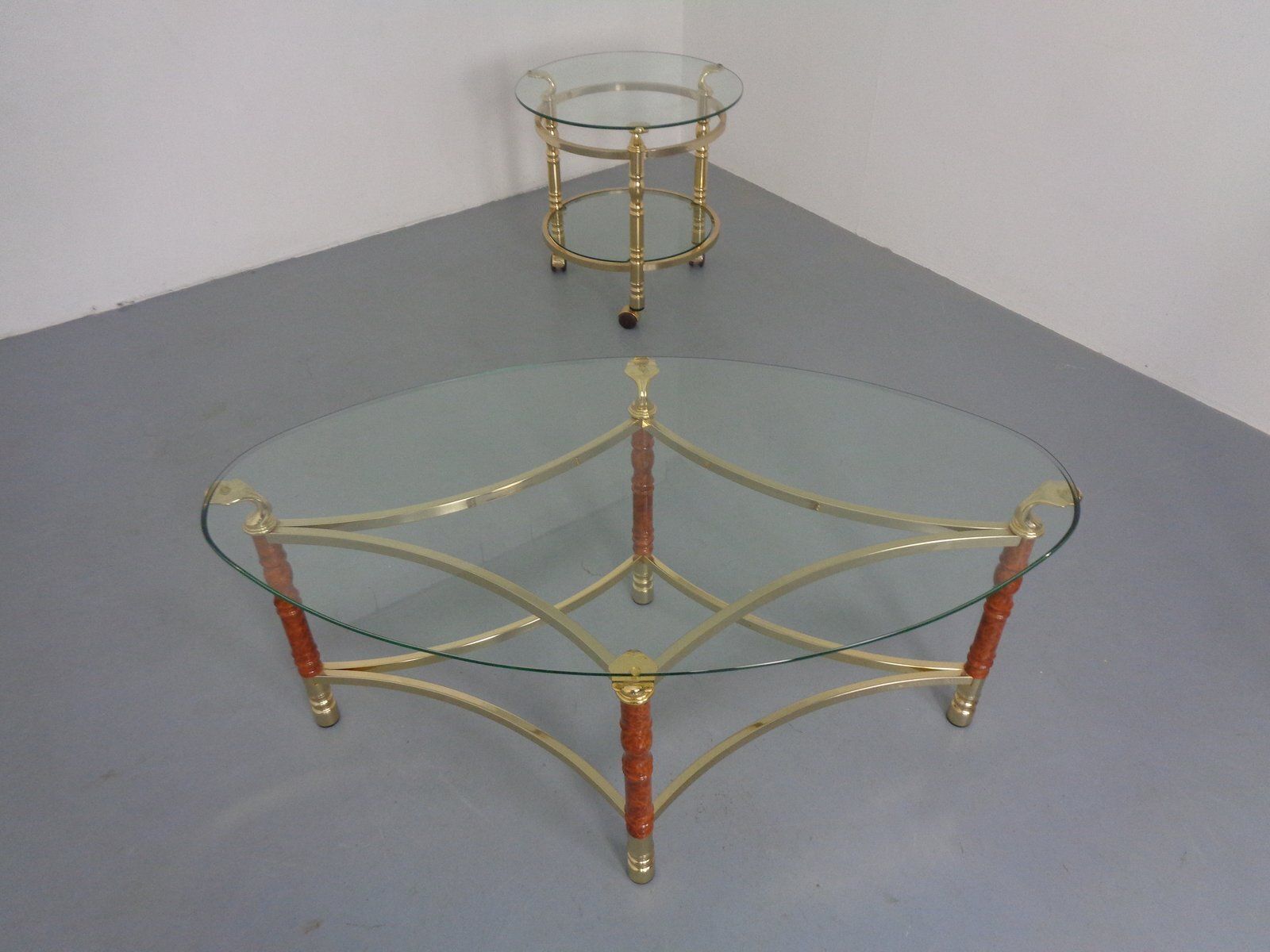 Hollywood Regency Glass Tables, Italy, 1970s, Set Of 2 photo buy