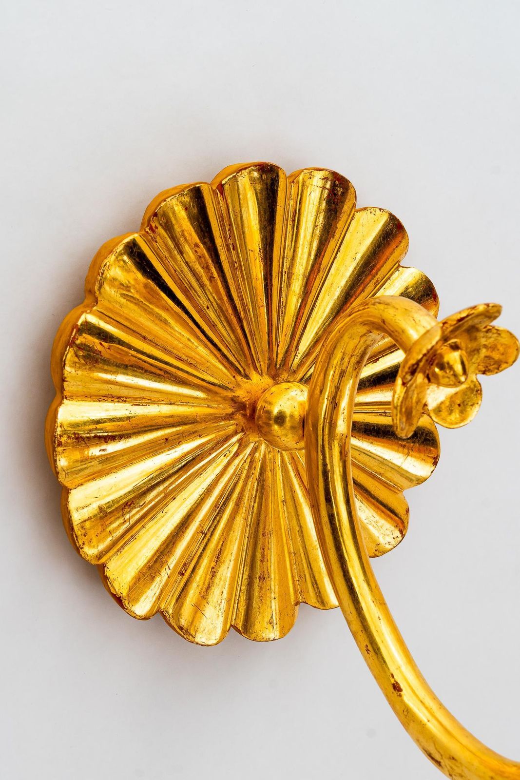 photo for sale Art Deco Carved And Gilted Art Deco Wood Wall Candle Holder Around 1920s
