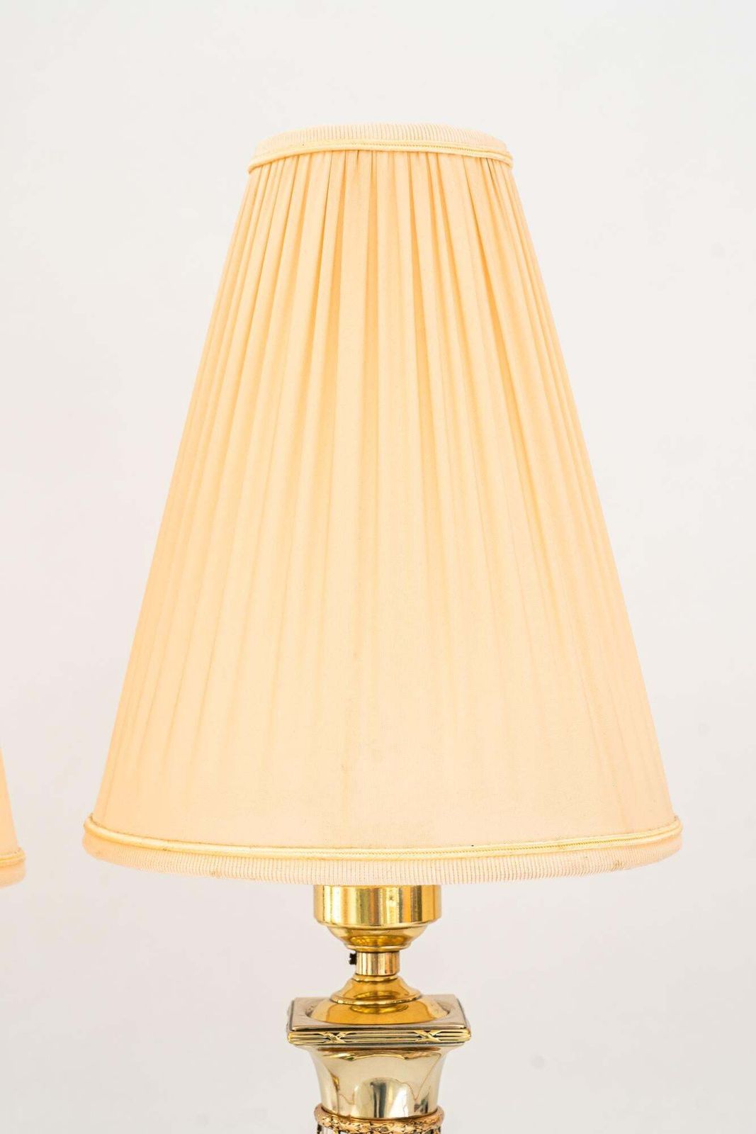 Almost Intendical Art Deco Table Lamps With Fabric Shades Vienna Around 1920s photo 1015.0