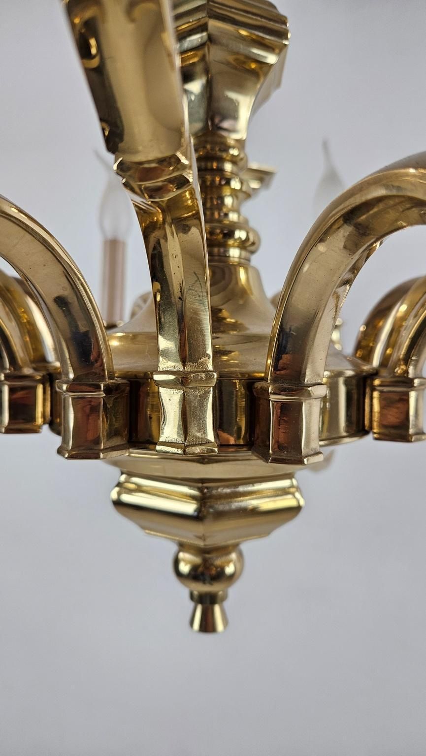 Italian Brass Chandelier By Art M.D., 1980s–1990s photo vinterior