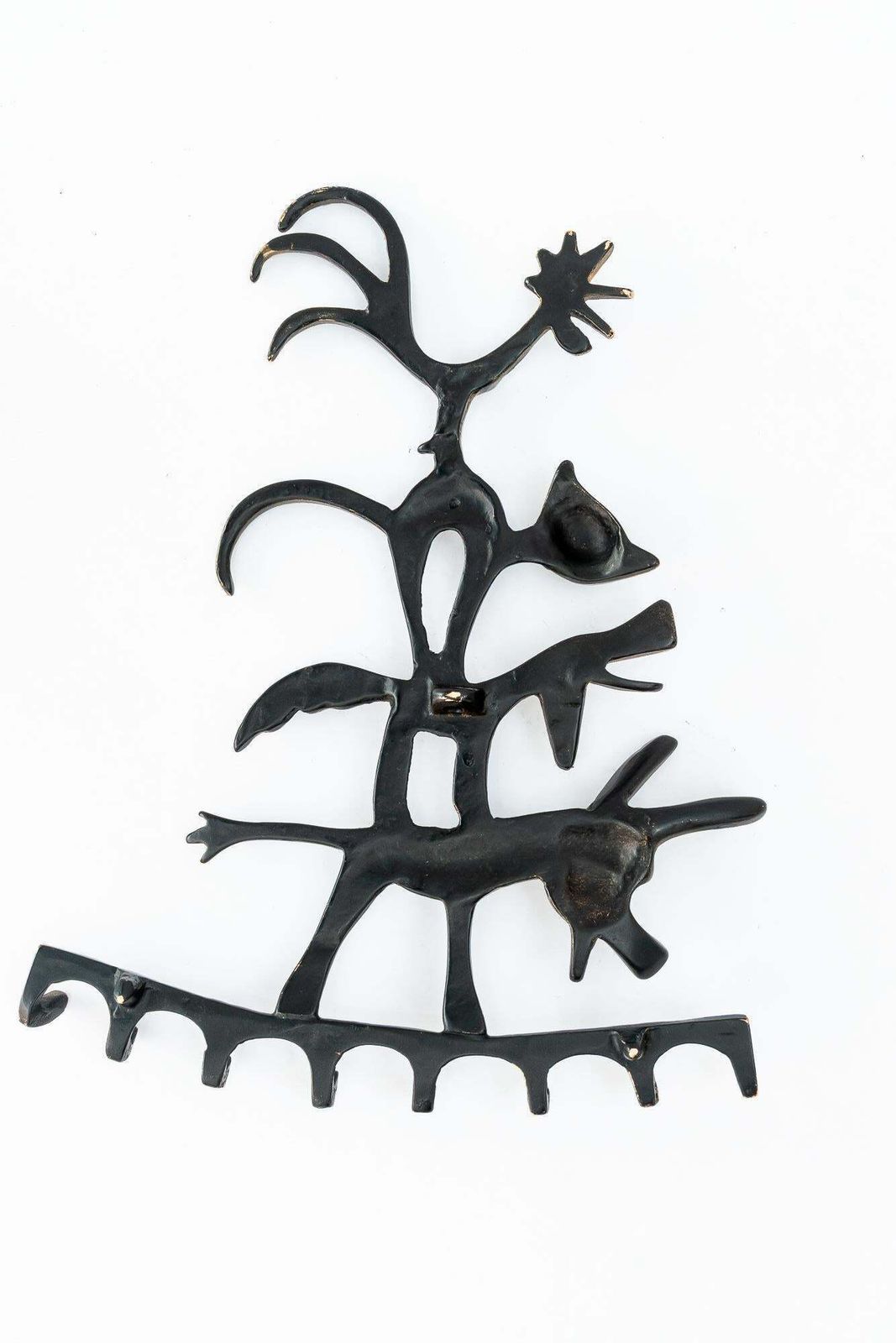 Walter Bosse Brass Key Hanger Donkey, Dog, Cat And Cock, Hertha Baller, Austria photo buy