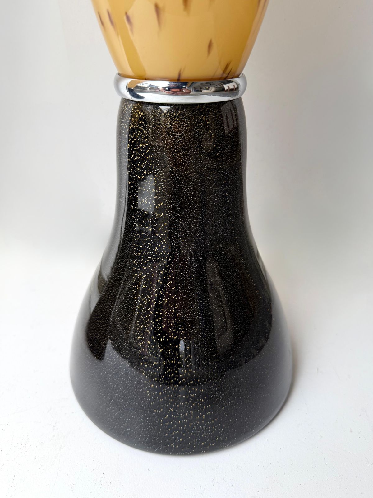 Pair Of Speckled Murano Glass Flame Lamps By Leucos. Italy, 1990s photo buy