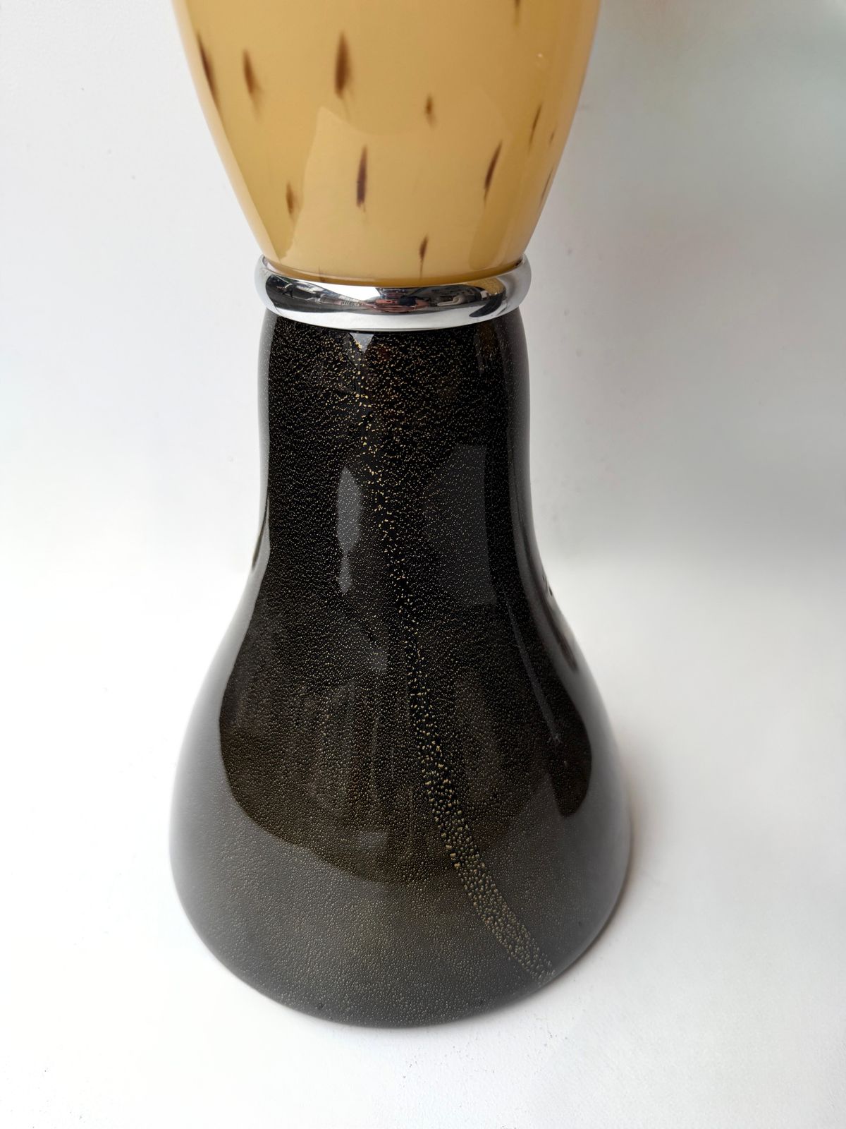 photo furniture Pair Of Speckled Murano Glass Flame Lamps By Leucos. Italy, 1990s