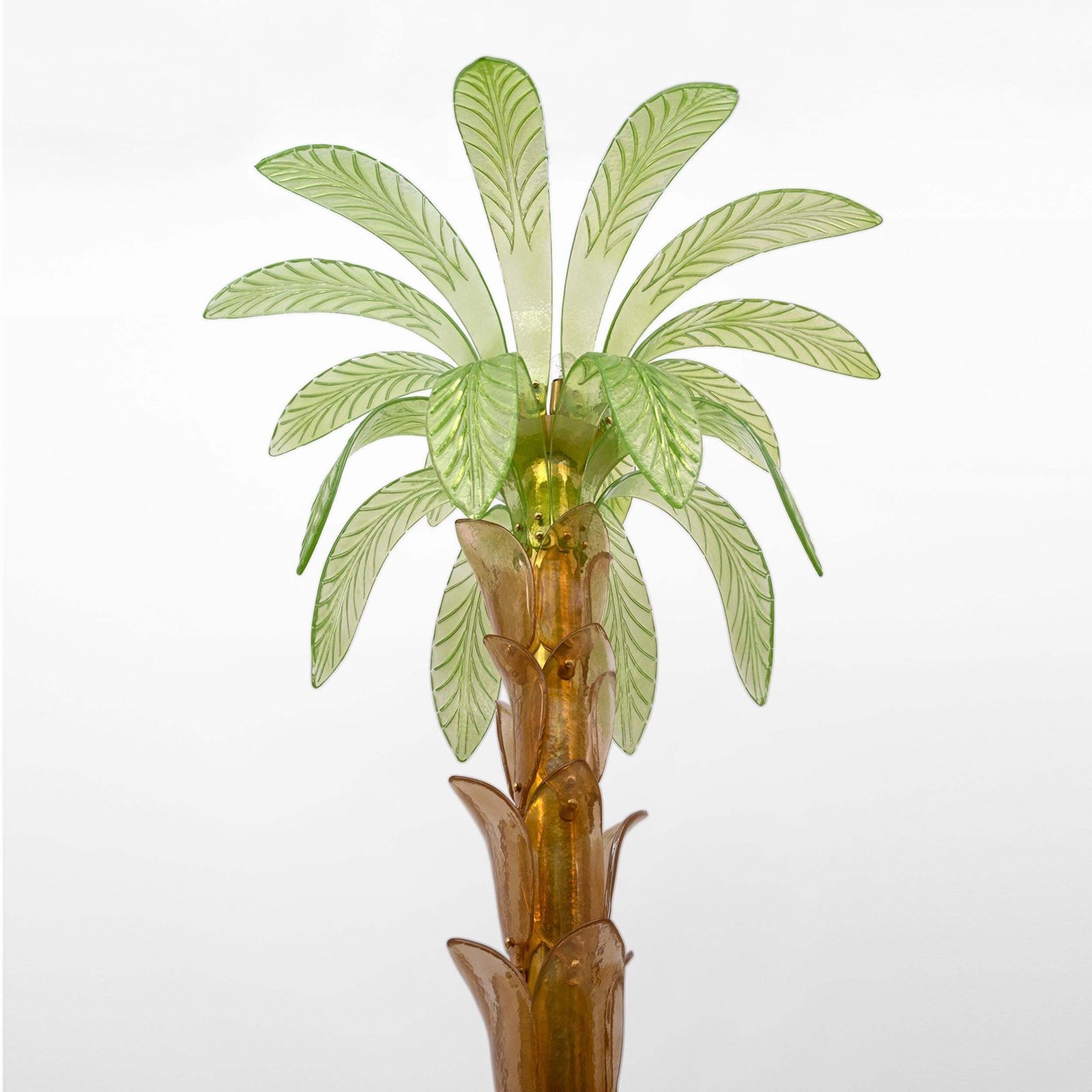 Paar Murano-glas en messing palmboom vloerlampen photo buy