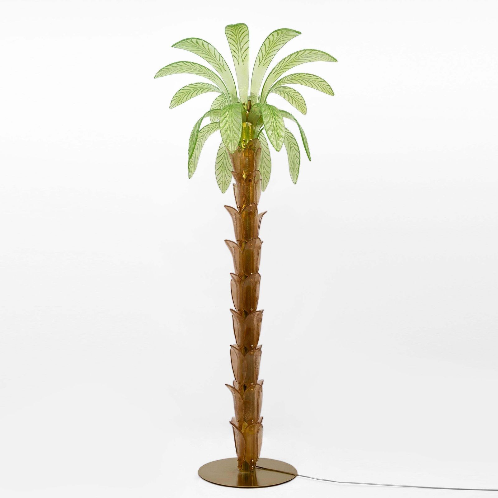 10011.0 Paar Murano-glas en messing palmboom vloerlampen photo
