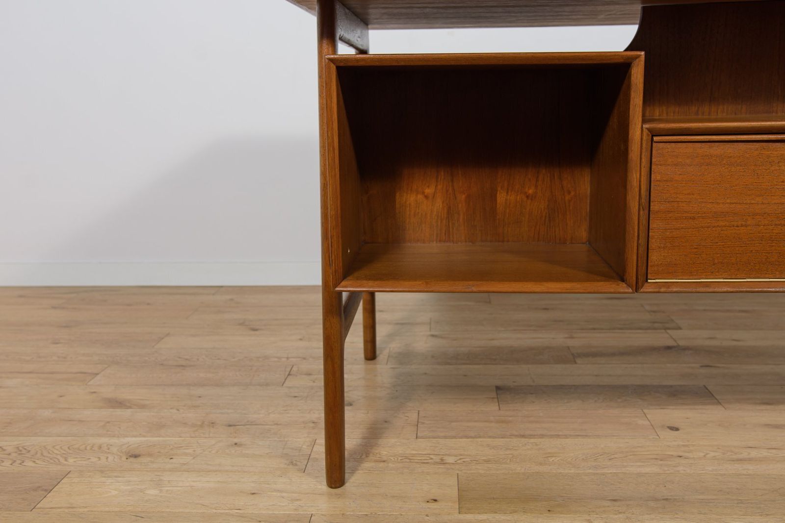 photo for sale Mid Century Teak Model 75 Freestanding Desk From Omann Jun, Denmark, 1950s