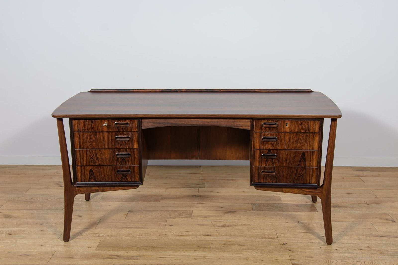 Mid Century Modern Danish Rosewood Desk By Svend åge Madsen For H.P. Hansen, Denmark, 1960s photo for sale