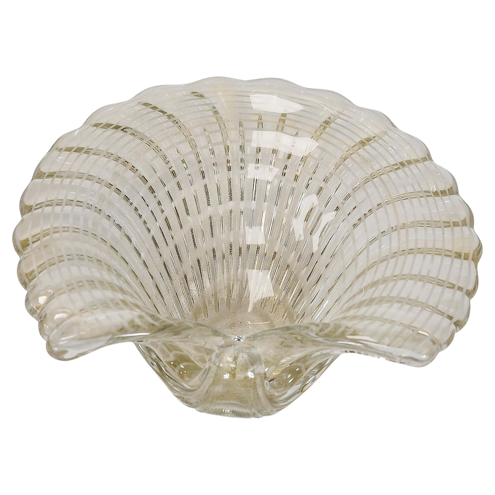 Vintage Italian Handmade Shell Shape Murano Glass Centerpiece/Vase photo furniture