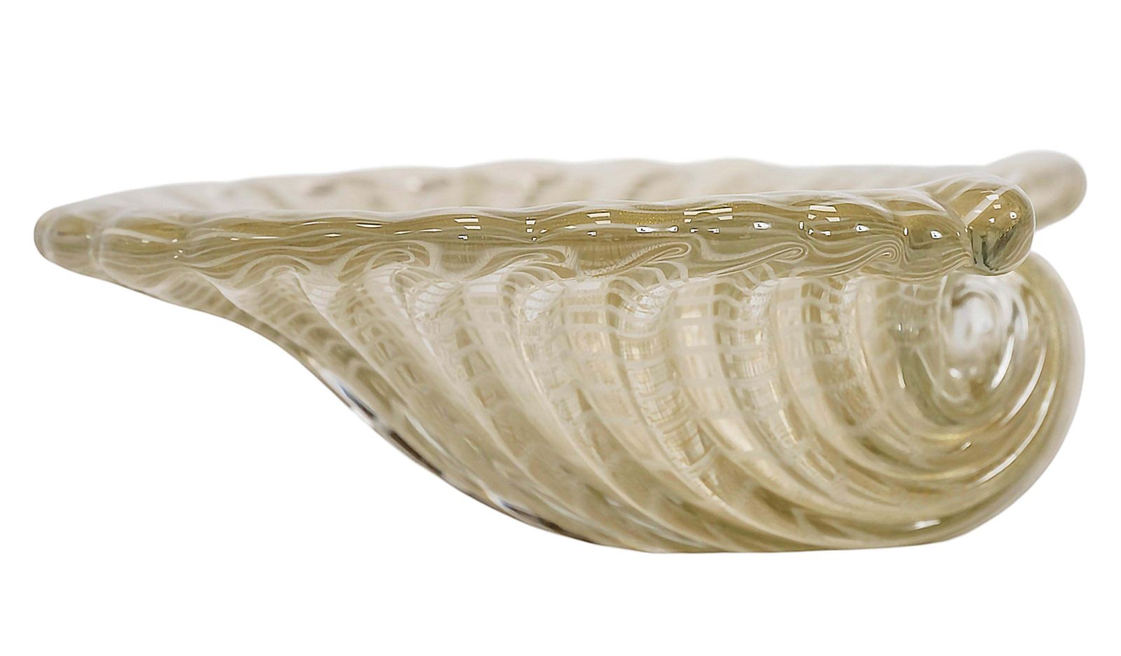 Vintage Italian Handmade Shell Shape Murano Glass Centerpiece/Vase photo Home Decor