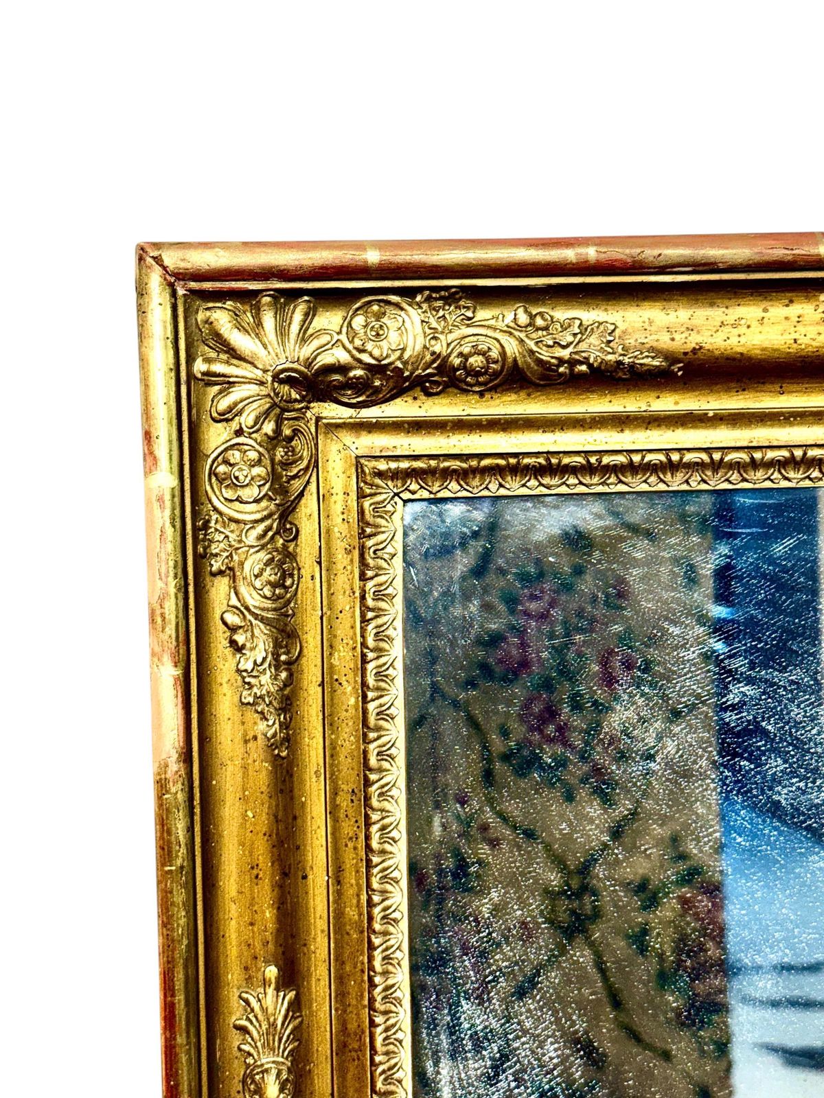 French Restoration Giltwood Mirror With Mercury Glass, Circa 1830 photo for sale