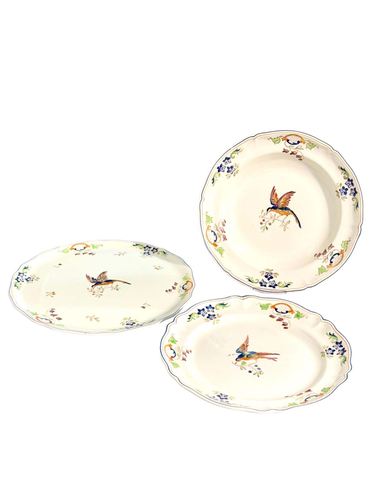 46 Pieces French Faience Dinner Service, "Cléry" By Moustiers photo for sale
