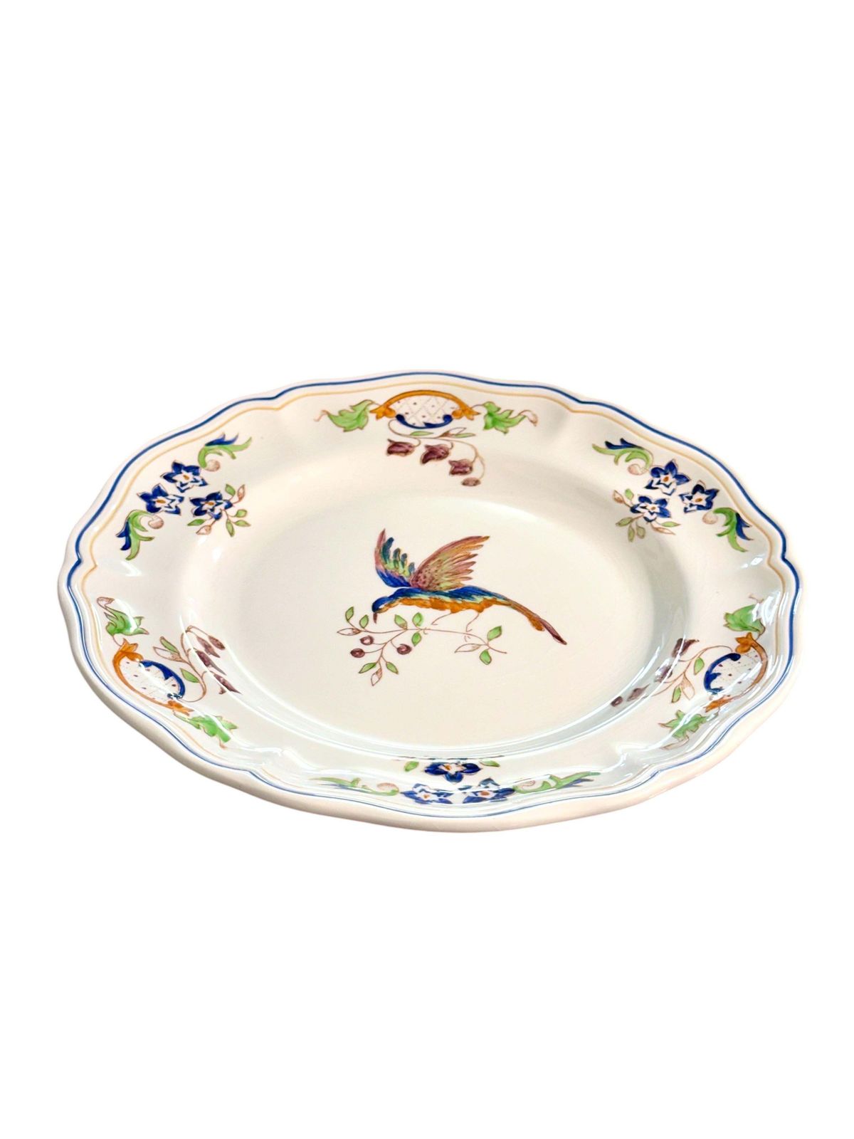 photo for sale Set Of 12 Moustiers "Cléry" Hand Painted Faience Plates