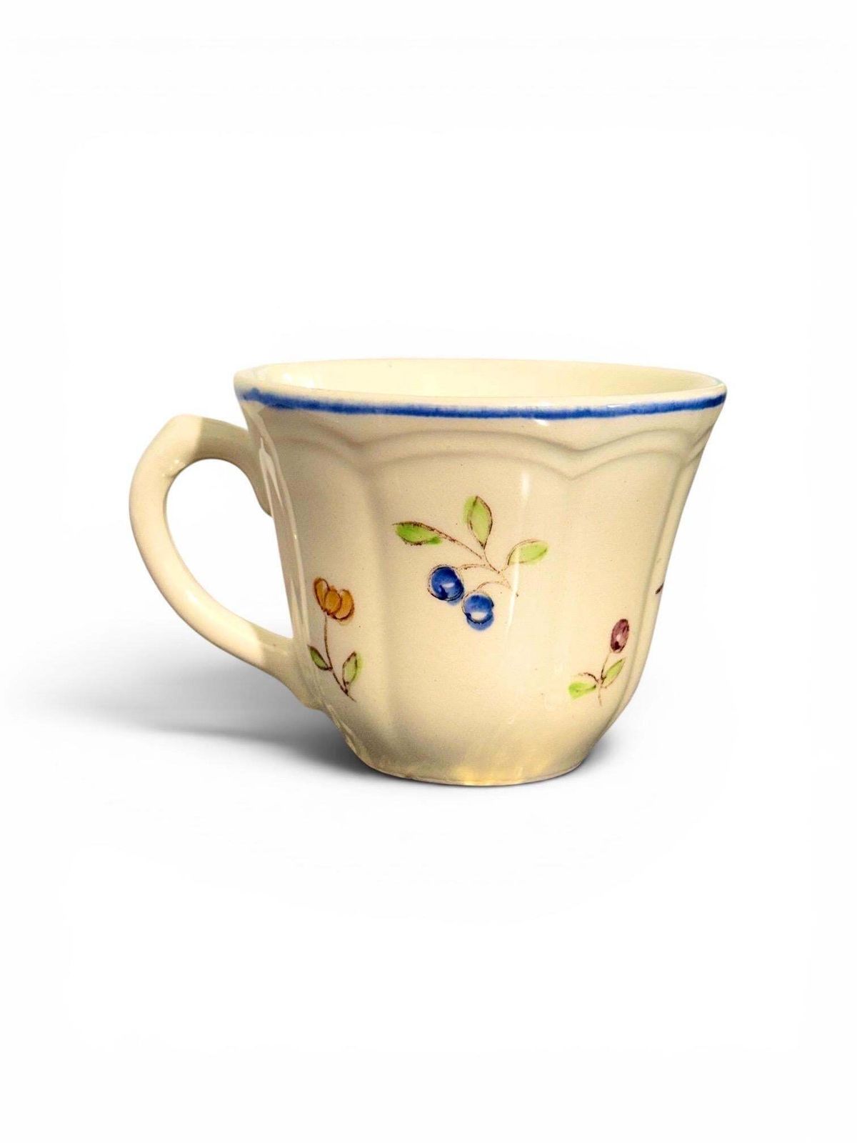 Moustiers " Cléry ", French Faience Hand Painted Tea / Coffee Service, 27 Pieces photo vinterior
