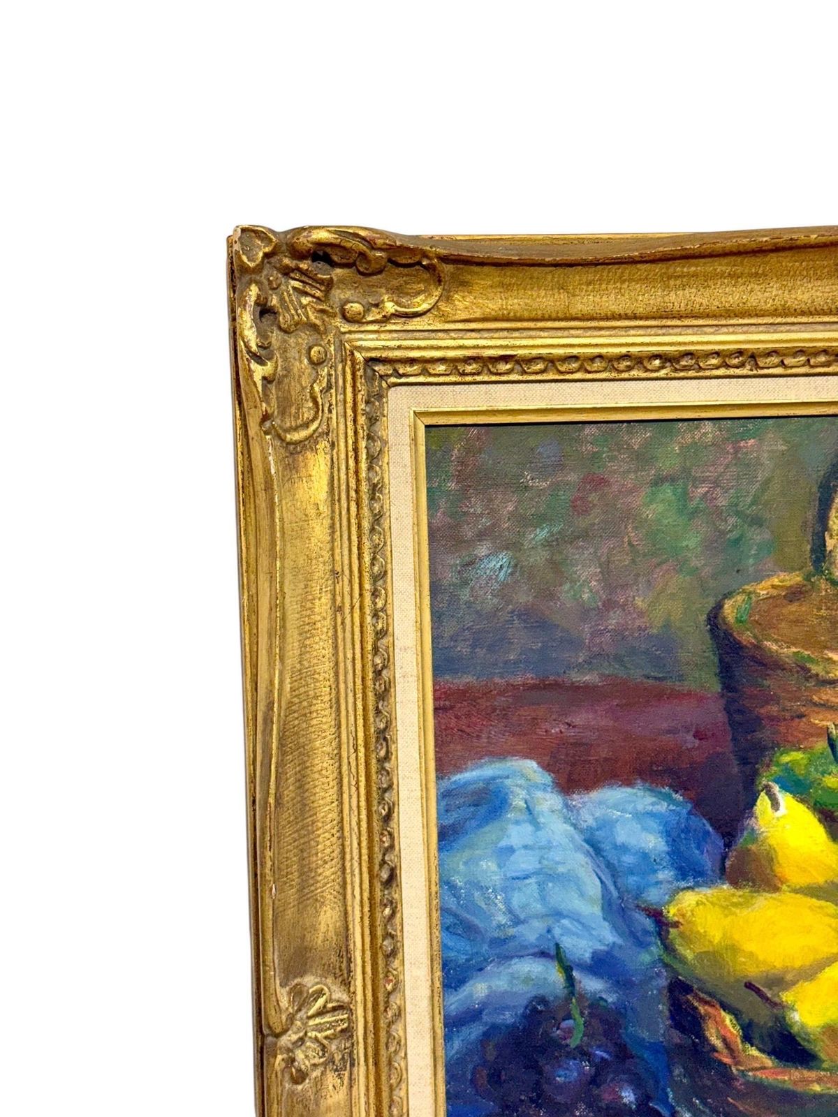 Still Life With Fruit, Oil On Canvas, Signed B. Jacquet, 20th Century photo buy