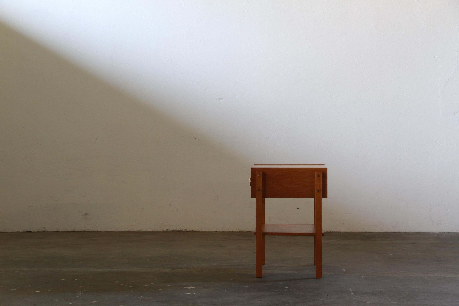 photo for sale Vintage Danish 1970s Mid Century Oak Bedside Table Night Stand