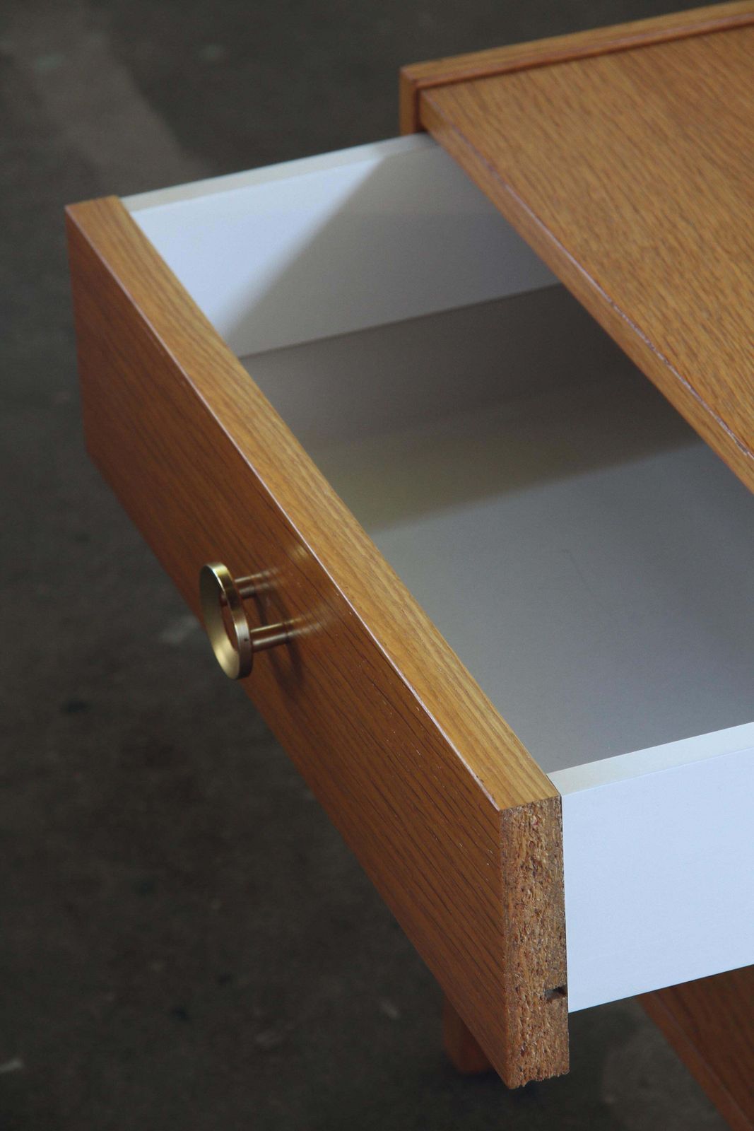 Furniture Vintage Danish 1970s Mid Century Oak Bedside Table Night Stand photo