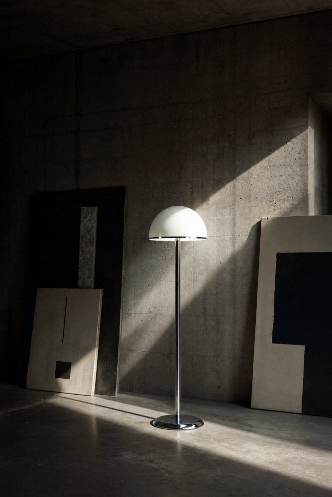 Lighting Vintage Swedish Chrome And White Acrylic Floor Lamp From Nybro Armaturfabrik, 1970s photo