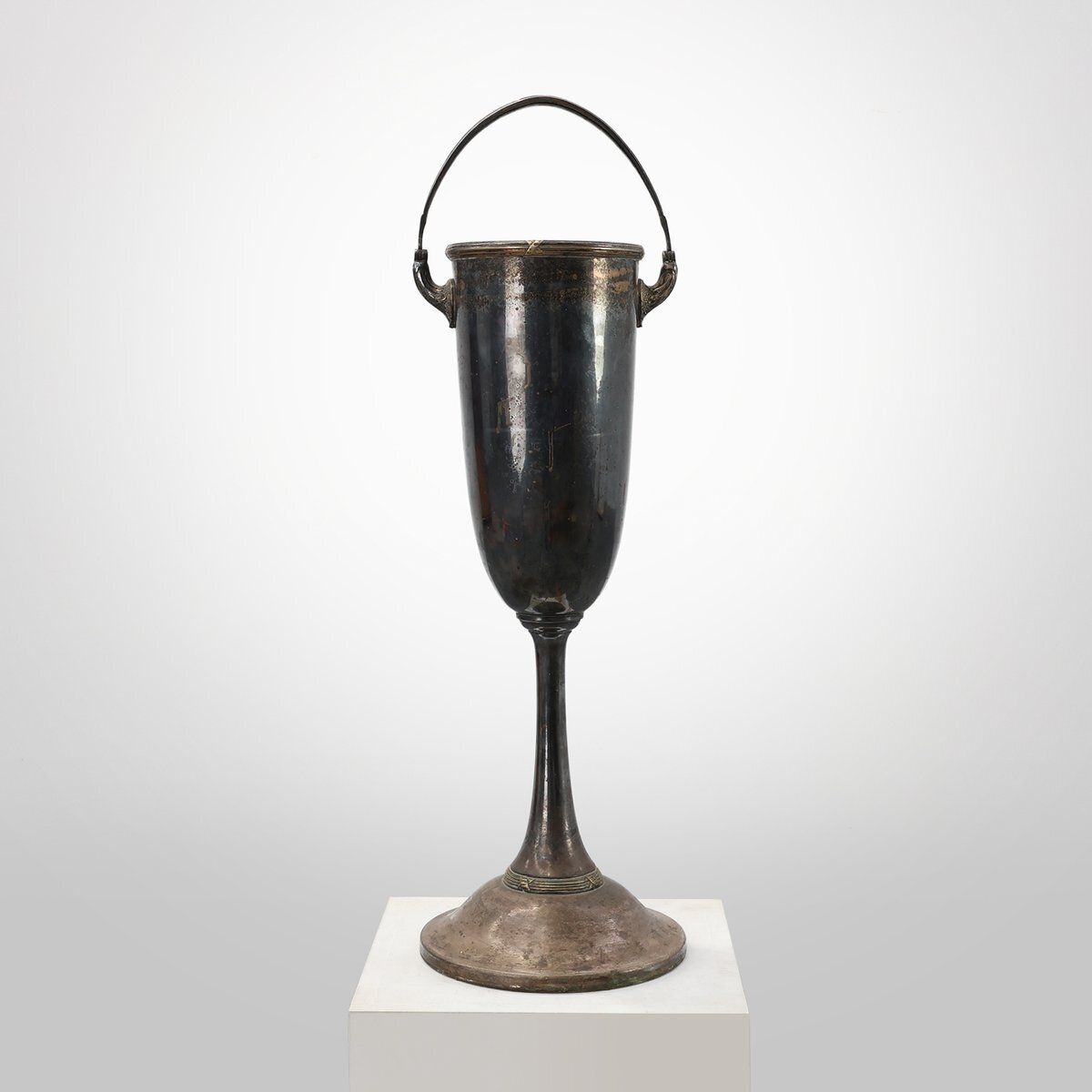 Art Deco Silvered Copper Champagne Bucket, France, 1910s
